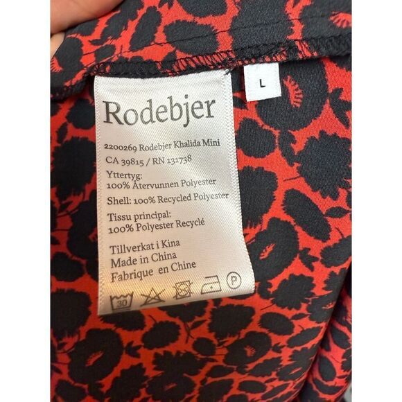 Rodebjer Khalida Red And Black Floral Poppy Maxi Dress Sz. L - Picture 7 of 8